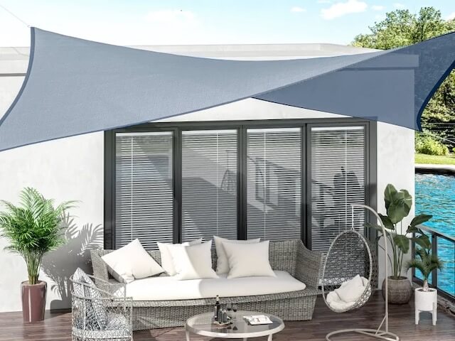 Quadratische Coolaroo Sonnensegel
